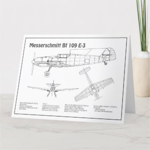Carte De Remerciements Messerschmitt Bf 109 - Plan d'avion BD