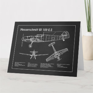 Carte De Remerciements Messerschmitt Bf 109 - Plan d'avion PD