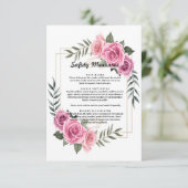 Carte De Remerciements Mesures de sécurité Rose rose géométrique élégante (Debout devant)