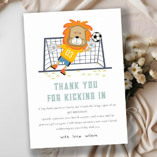 Carte De Remerciements Mettons-nous Lion Goalkeeper Soccer Anniversaire d