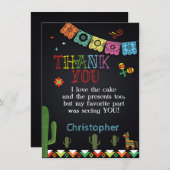CARTE DE REMERCIEMENTS MEXICAIN DE FIESTA (Devant / Derrière)