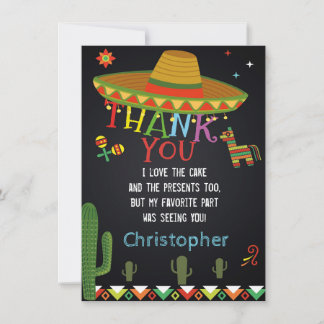CARTE DE REMERCIEMENTS MEXICAIN DE FIESTA