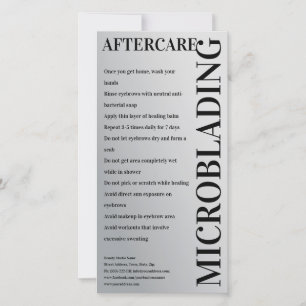 Carte De Remerciements Microblading Aftercare Gris métallique Gradient mi