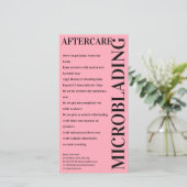 Carte De Remerciements Microblading Aftercare Instruction rose gras (Debout devant)