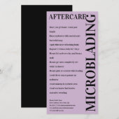 Carte De Remerciements Microbling Aftercare Black & Purple Instruction (Devant / Derrière)