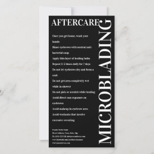Carte De Remerciements Microbling Aftercare Bold Black Instruction