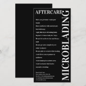 Carte De Remerciements Microbling Aftercare Bold Black Instruction (Devant / Derrière)