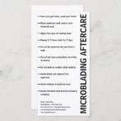 Carte De Remerciements Microbling Aftercare Noir & Blanc Instruction (Devant / Derrière)