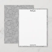 Carte De Remerciements Mid Century Modern Geometric Arch Black White (Devant / Derrière)