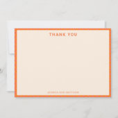 Carte De Remerciements Mid-Century Modern Pink Orange Custom Wedding Name (Devant)
