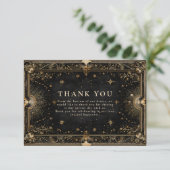 Carte De Remerciements Midnight Celestial Luxe Wedding (Debout devant)