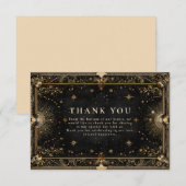 Carte De Remerciements Midnight Celestial Luxe Wedding (Devant / Derrière)