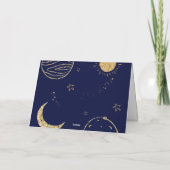 Carte De Remerciements Midnight Galaxy Moon Star Boy Baby shower (Dos)