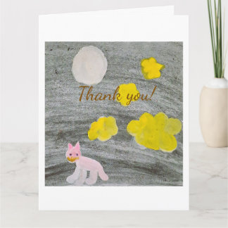 Carte De Remerciements Midnight Kitty Adventure Thank You Card