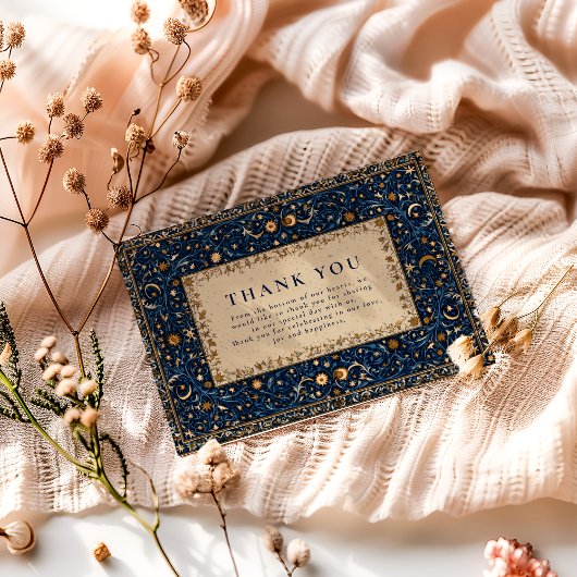 Carte De Remerciements Midnight Stars Celestial Wedding