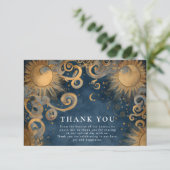 Carte De Remerciements Midnight Sun Celestial Wedding (Debout devant)