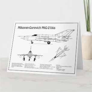 Carte De Remerciements MiG-21 bis - Plan directeur de l'avion BD