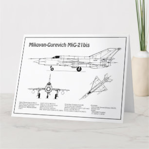 Carte De Remerciements MiG-21 bis - Plan directeur de l'avion BD
