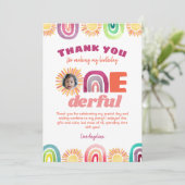 Carte De Remerciements Mignon Anniversaire Premier Arc-en-ciel (Debout devant)
