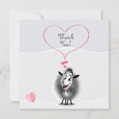 Carte De Remerciements Mignon Art de Papier de Mouton Douce (Devant)