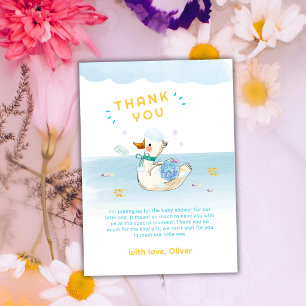 Carte De Remerciements Mignon Canard à la Bain Bébé Garçon Shower de Nais