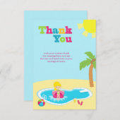 Carte de remerciements mignon d'anniversaire de (Devant / Derrière)