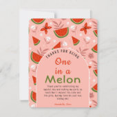 Carte De Remerciements Mignon en Melon Pastèque Papillons Fleurs (Devant)