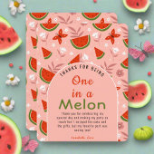 Carte De Remerciements Mignon en Melon Pastèque Papillons Fleurs