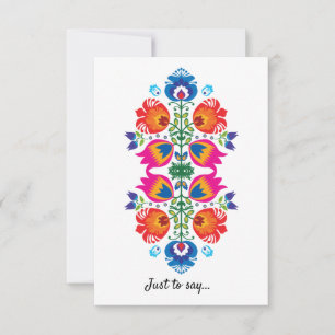 Carte De Remerciements Mignon Folklore Juste pour dire...