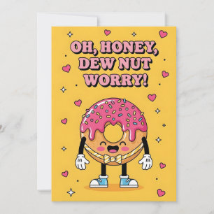 Carte De Remerciements Mignon jeu de mots sur Donut Oh Honey Dew Nut Worr