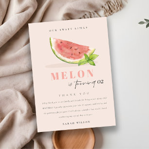 Carte De Remerciements Mignon Notre Petit Melon Aquarelle Baby Shower