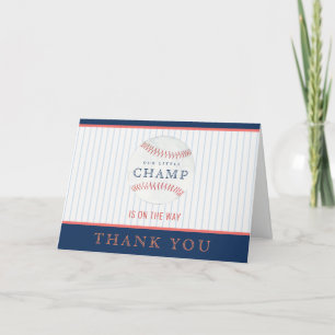 Carte De Remerciements Mignon Rust Notre Petit Champion Baseball Baby Sho