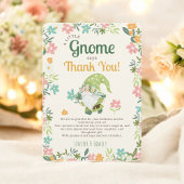 Carte De Remerciements Mignonne Fun Whimssal Floral Gnome Premier anniver