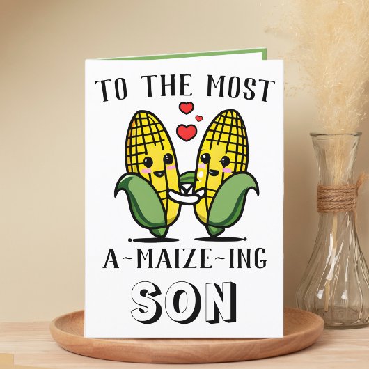 Carte De Remerciements Mignonne Maize Maïs Son Joyeux Anniversaire