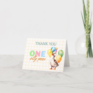 Carte De Remerciements Mignonne One Silly Goose 1er anniversaire Sexe Neu