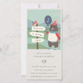 Carte De Remerciements Mignonne Ours Jalon N'importe quel âge Anniversair (Devant)