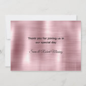 Carte De Remerciements Mignonne rose blush fausse parties scintillant arg (Dos)