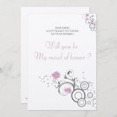 Carte De Remerciements mignonne serez-vous ma servante d'honneur (Devant / Derrière)