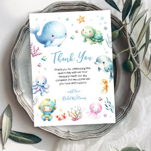 Carte De Remerciements Mignonne Sous le Baby shower marin