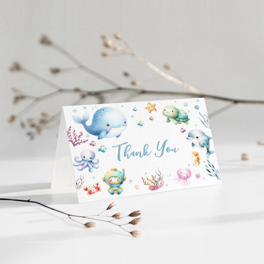 Carte De Remerciements Mignonne Sous le Baby shower marin