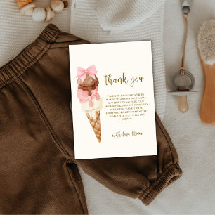 Carte De Remerciements Mignonne Voici le Baby shower de crème glacée Scoo