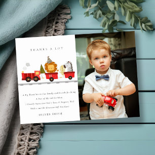 Carte De Remerciements Mignonne Woodland Animal Train Photo N'Importe Que