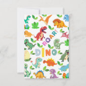 Carte De Remerciements Mignonnes sortes de Dinosaures sans joint (Dos)