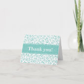 Carte De Remerciements Milestone 65 Random Number Pattern Teal/White (Devant)