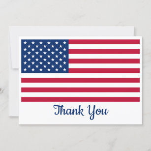 Carte De Remerciements Militaire Patriotique Personnalisé USA American Fl