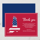Carte De Remerciements Militaire vétéran de l'armée funéraire Aigle drape (Devant / Derrière)