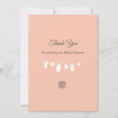 Carte De Remerciements Mini-bébé rose vif Douche pour fille (Devant)