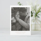 Carte De Remerciements Mini Chic Boho Beige Monogramme Mariage photo (Debout devant)
