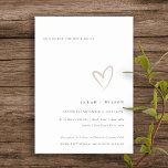 Carte De Remerciements Mini Simple Blush Pink Heart Wedding Invite<br><div class="desc">If you need any further customization please feel free to message me on yellowfebstudio@gmail.com</div>