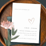 Carte De Remerciements Mini Simple Blush Pink Heart Wedding Invite<br><div class="desc">If you need any further customization please feel free to message me on yellowfebstudio@gmail.com</div>